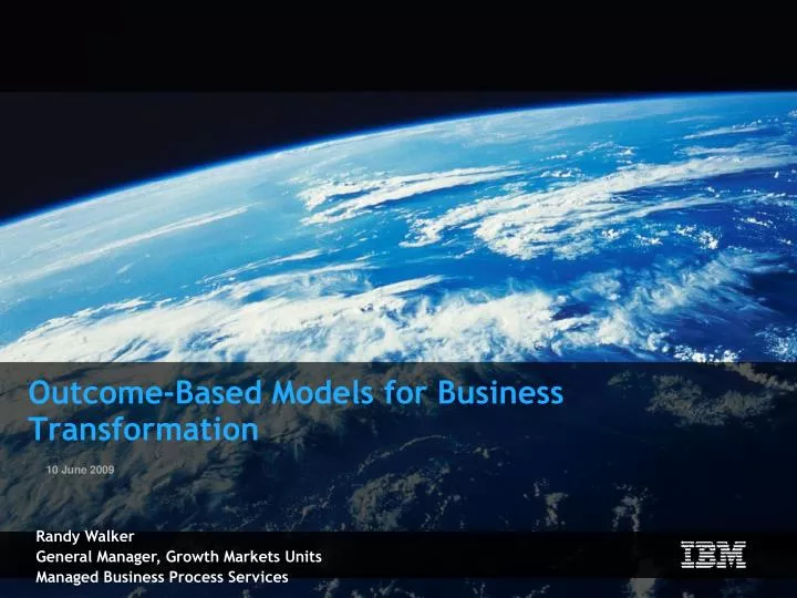 outcome based models for business transformation