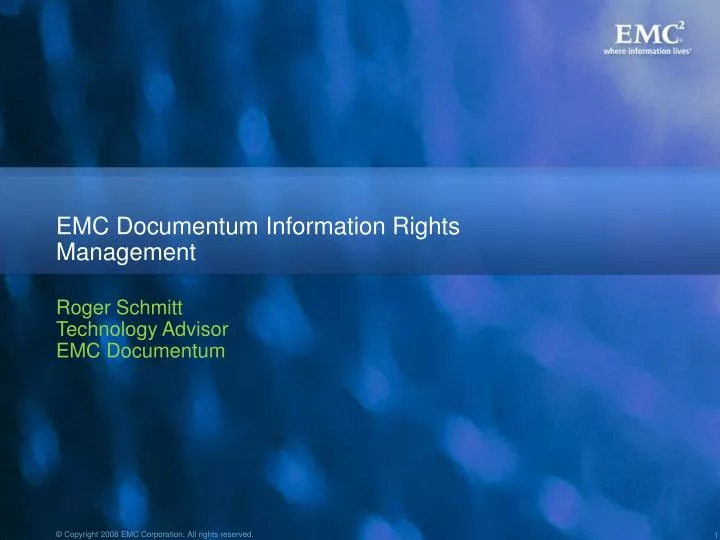 emc documentum information rights management