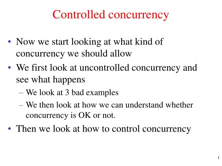 controlled concurrency