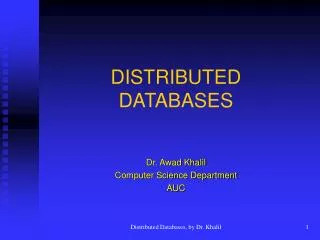 DISTRIBUTED DATABASES