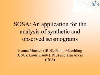 SOSA: An application for the analysis of synthetic and observed seismograms
