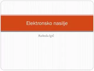 elektronsko nasilje