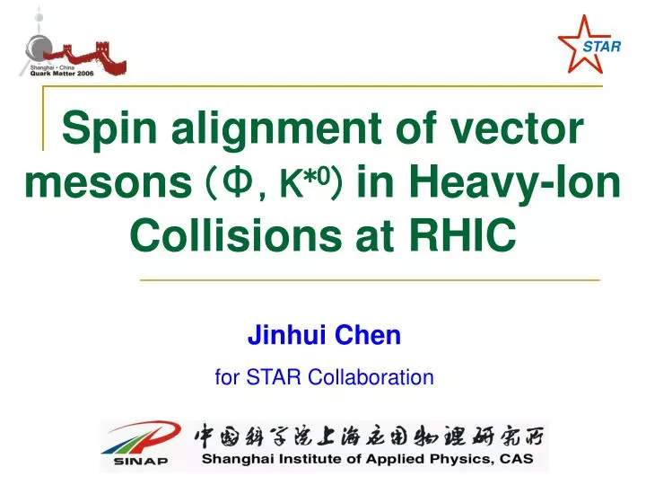 spin alignment of vector mesons k 0 in heavy ion collisions at rhic