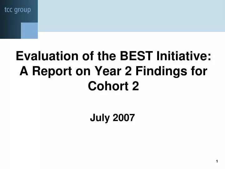 evaluation of the best initiative a report on year 2 findings for cohort 2