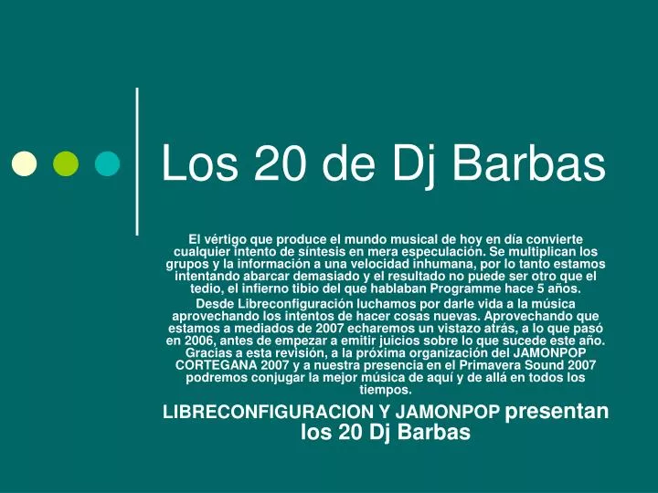 los 20 de dj barbas