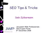 SEO Tips &amp; Tricks - slide 1