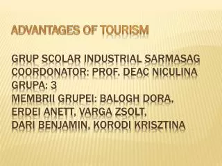 ADVANTAGES OF TOURISM