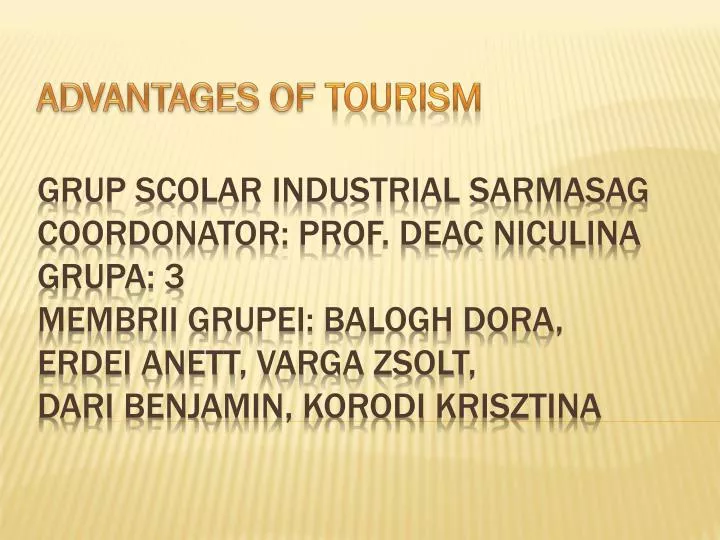 advantages of tourism
