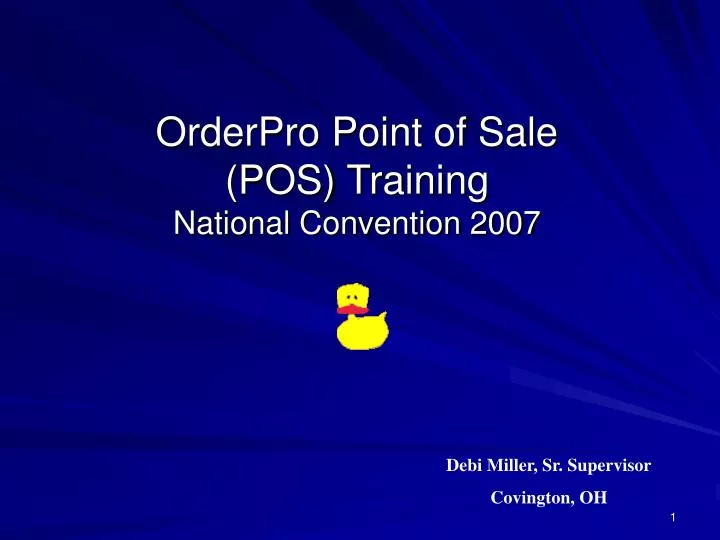 orderpro point of sale pos training national convention 2007