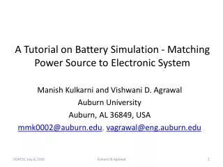 A Tutorial on Battery Simulation - Matching Power Source to Electronic System