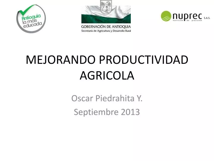 mejorando productividad agricola