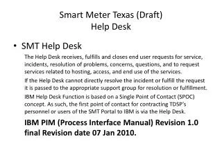 Smart Meter Texas (Draft) Help Desk