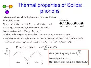 Thermal properties of Solids: phonons