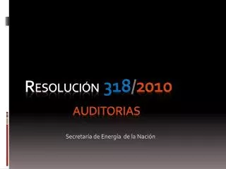 r esoluci n 318 2010 auditorias