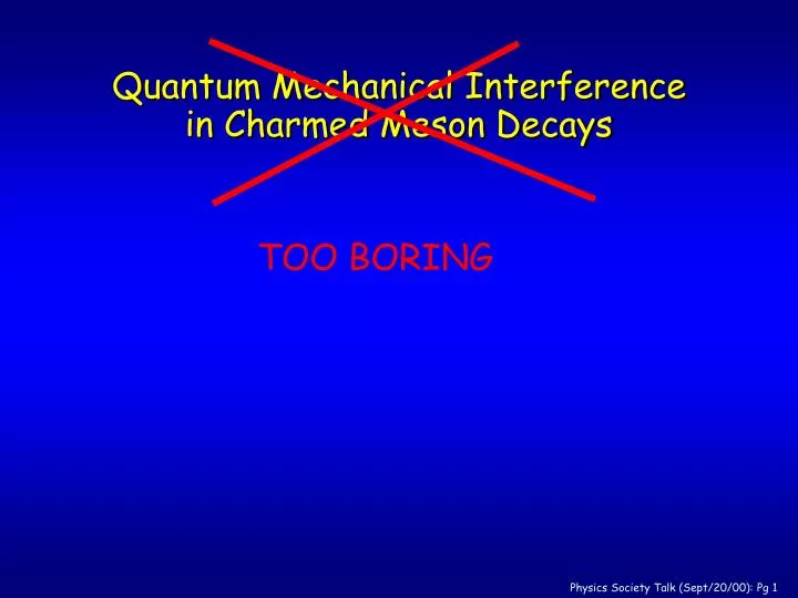 quantum mechanical interference in charmed meson decays