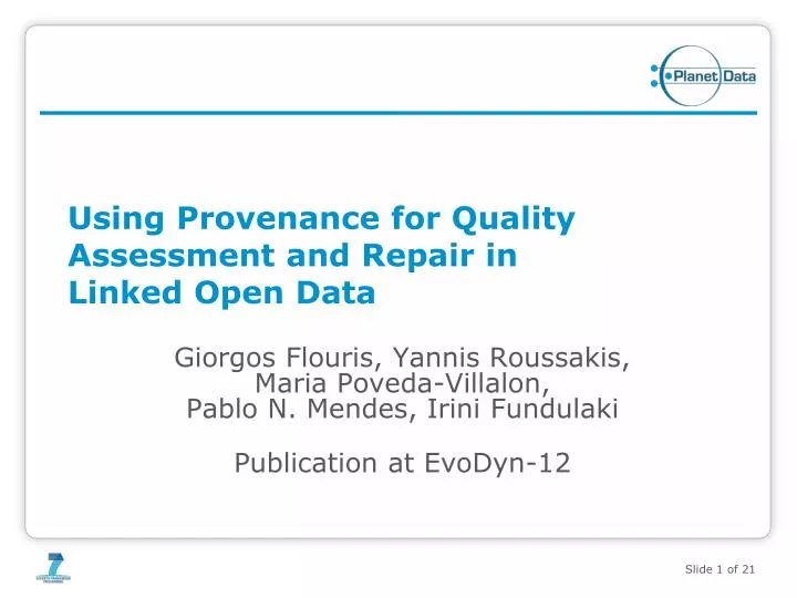 using provenance for quality assessment and repair in linked open data