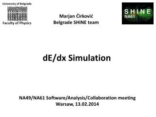 dE/dx Simulation