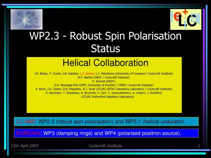 wp2 3 robust spin polarisation status