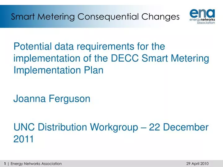 smart metering consequential changes