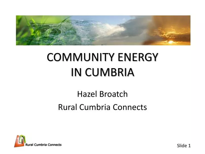 community energy in cumbria