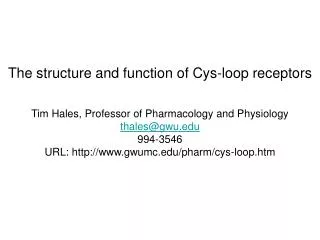 The structure and function of Cys-loop receptors