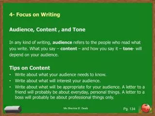 4- Focus on Writing