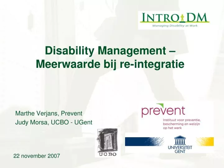 disability management meerwaarde bij re integratie