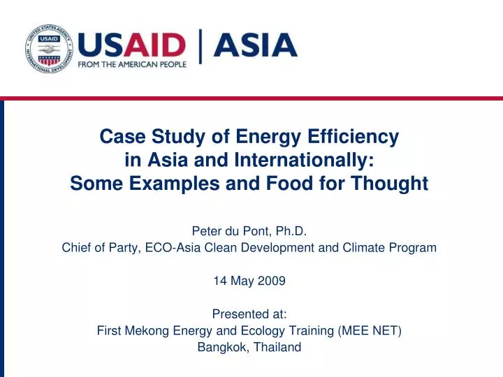 case study of energy efficiency in asia and internationally some examples and food for thought