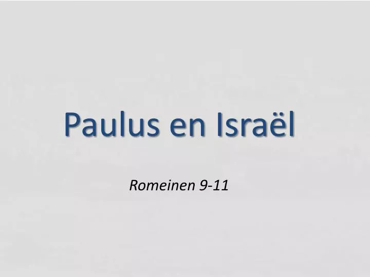 paulus en isra l