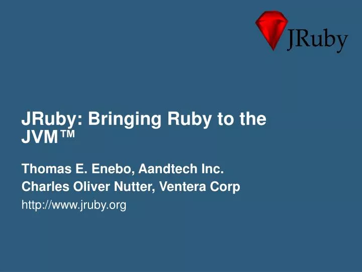 jruby bringing ruby to the jvm