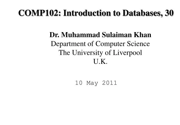 comp102 introduction to databases 30