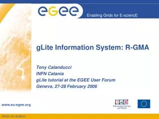 gLite Information System: R-GMA