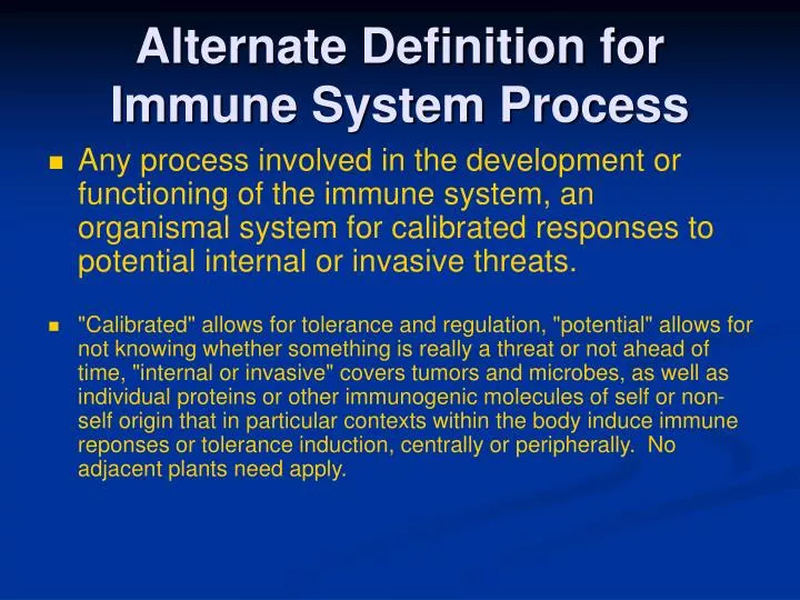 alternate definition for immune system process