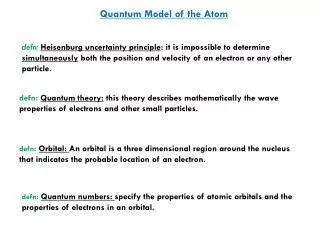 Quantum Model of the Atom