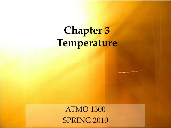 chapter 3 temperature