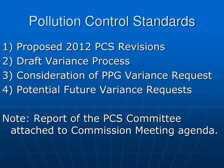 pollution control standards