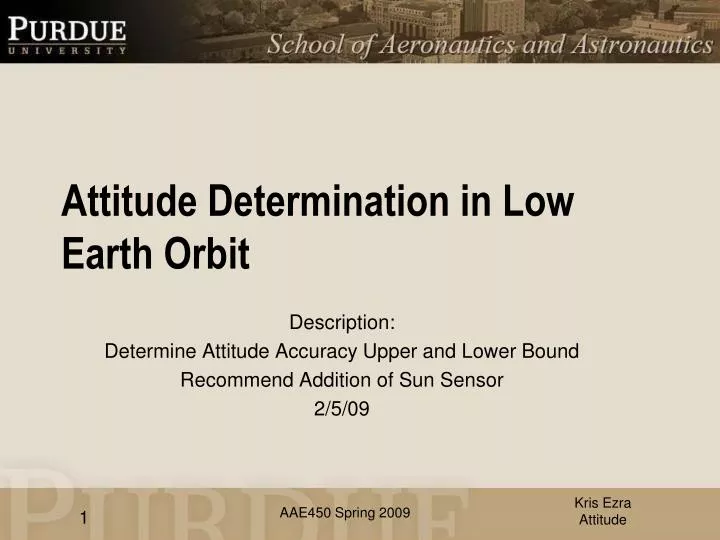 attitude determination in low earth orbit