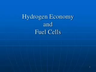 Hydrogen Economy and Fuel Cells