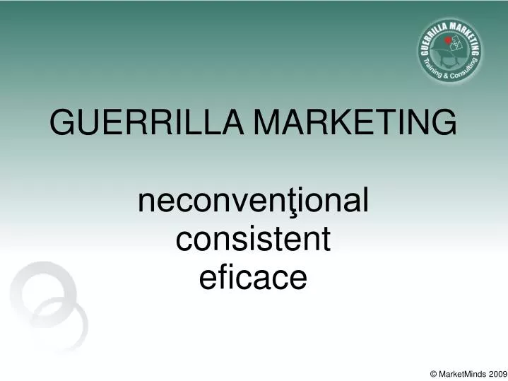 guerrilla marketing neconven ional consistent eficace