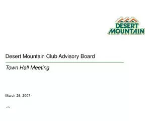 Desert Mountain Club Advisory Board