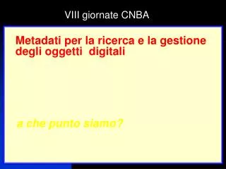 viii giornate cnba