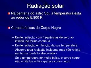 radia o solar