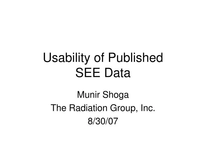 usability of published see data