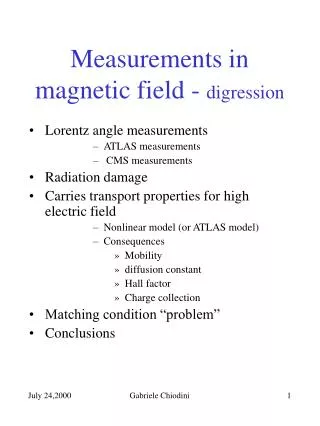 Measurements in magnetic field - digression
