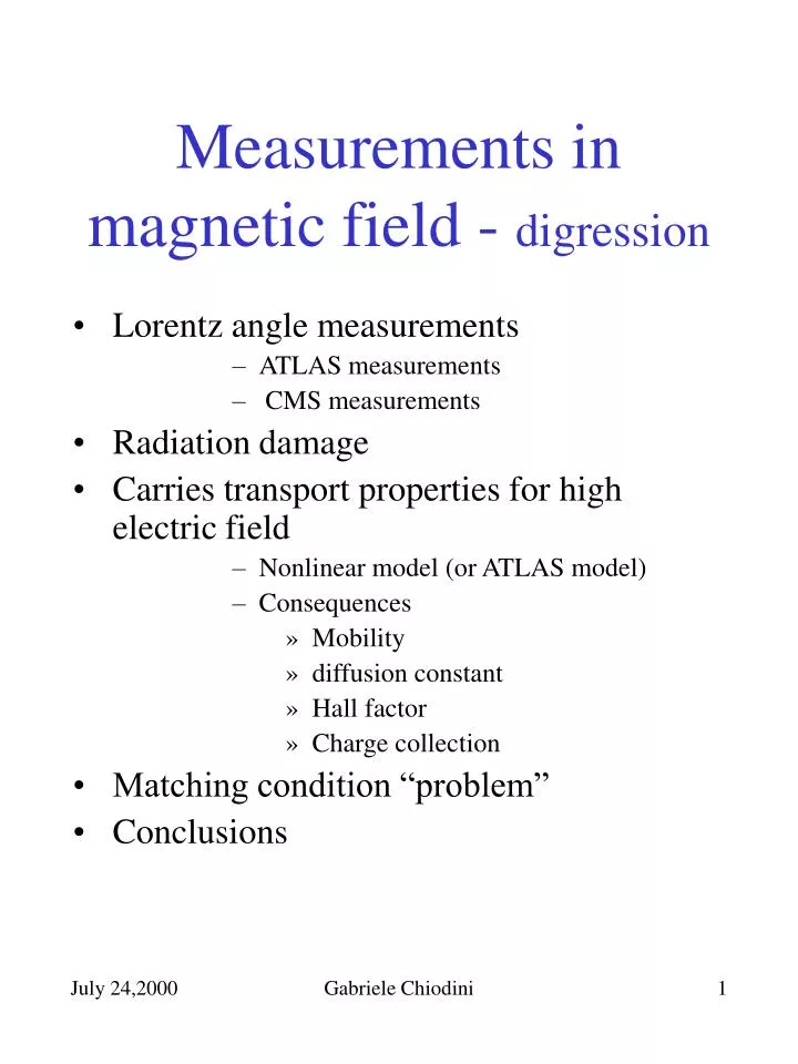 measurements in magnetic field digression