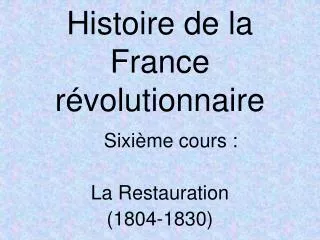 histoire de la france r volutionnaire