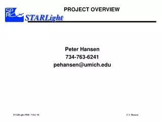 Peter Hansen 734-763-6241 pehansen@umich