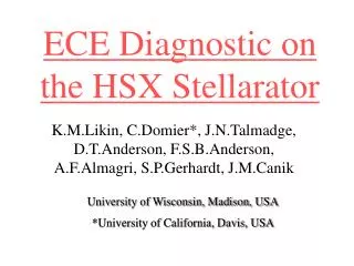 ECE Diagnostic on the HSX Stellarator