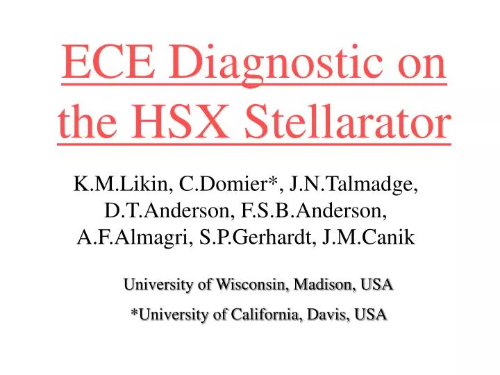 ece diagnostic on the hsx stellarator
