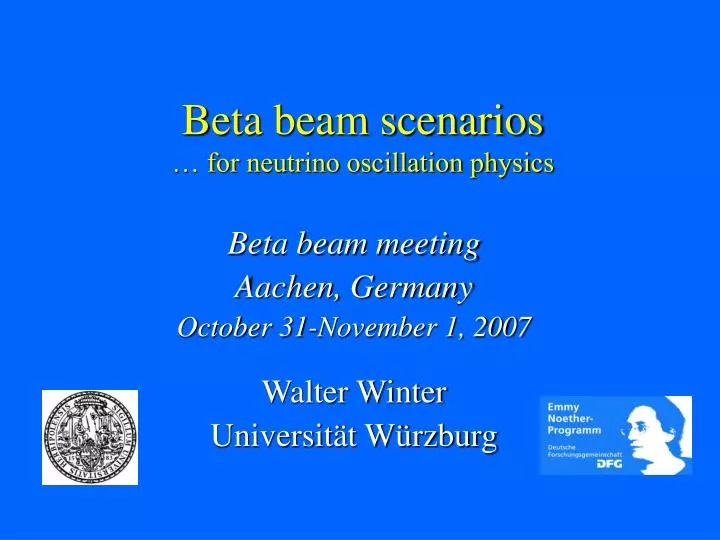 beta beam scenarios for neutrino oscillation physics